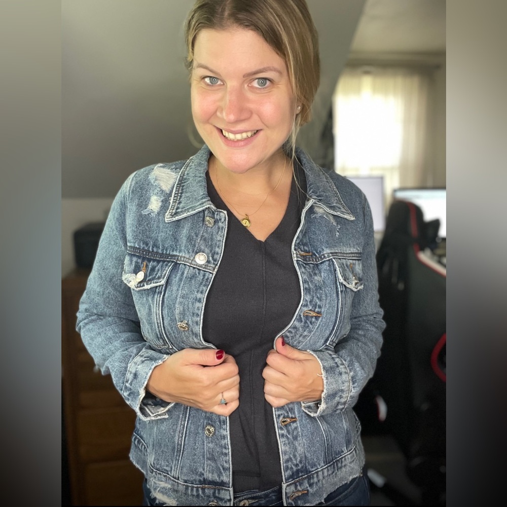 CBRAND Distressed Denim Jean Jacket